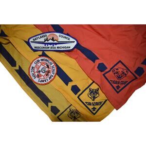 Vintage Cub Webelo Boy Scout Day Camp Patch Milchigan Wisconsin Bandana Lot
